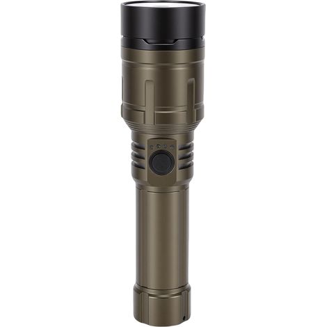 LED-Taschenlampe, 1500 lm, superhell, 5 Modi, einstellbarer Fokus, USB-C-Ladegerät, mit Linse, für Outdoor-Camping und Notfälle, grün (1/5)