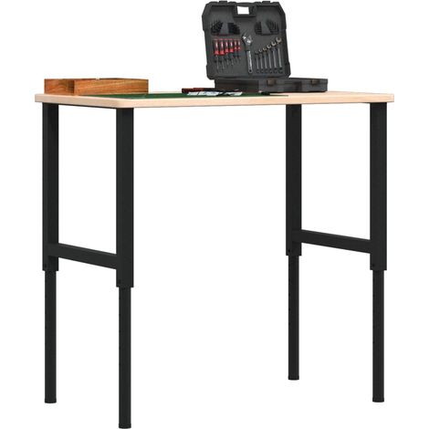 Werkbank 100x60x(71,5-98) cm Massivholz Eiche Rechteckig