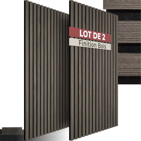 Lot de 2 panneaux acoustiques aspect bois 110 x 50 1,8 cm