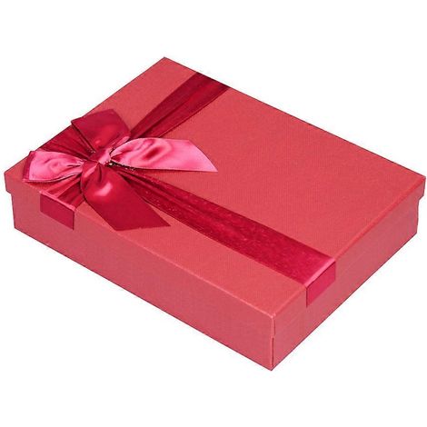 1 boîte cadeau en carton rectangulaire élégante pour vêtements, chemises et foulards, idéale pour un anniversaire (taille M, rouge) (1/5)