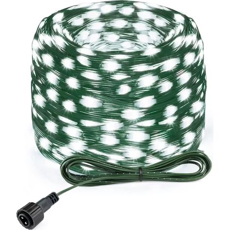 Guirlande lumineuse LED (lumière blanche, 50 m, 500 LED), étanche, pour décorations festives, de jardin ou de Noël. (1/5)