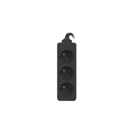 Multipresa Lanberg da 3 m, nera, 3 prese PL da 230 V, cavo in rame massiccio. (1/4)
