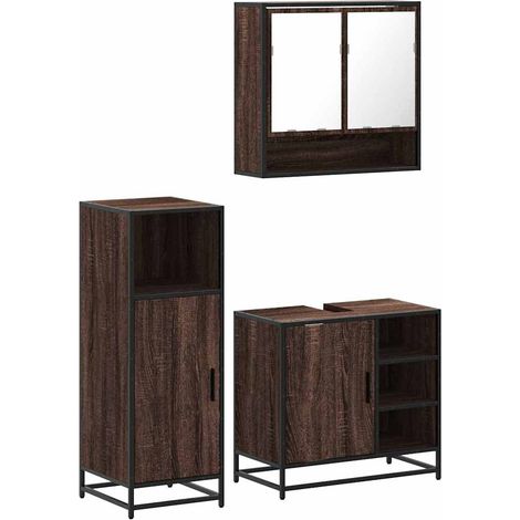 Maison Exclusive - Set Mobili da Bagno 3 pz Rovere Marrone in Legno Multistrato