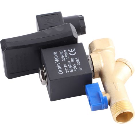 Vanne de purge électronique temporisée automatique G1/2 DN15 pour condensats de compresseur d'air (AC230V) (1/5)