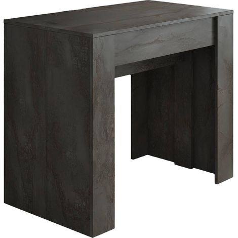 Console Extensible Maclodio, Transformable en Table à Manger, Gain de Place et Extensible jusqu'à 237 cm, 90-237x76,6x90 cm, Anthracite (1/4)