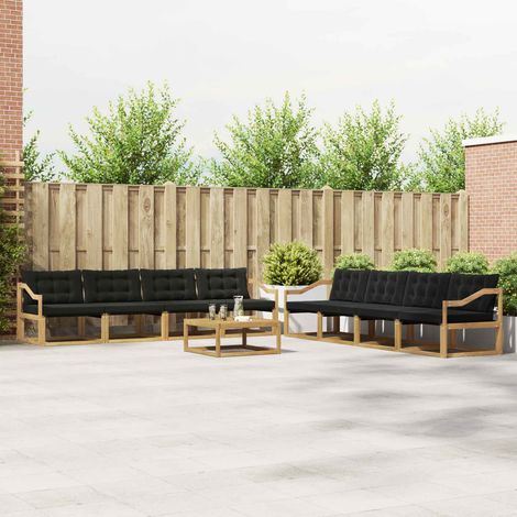 vidaXL Outdoor-Sofagarnitur 9 pcs Weiß und Schwarz 79 x 79 x 37 cm (1/5)