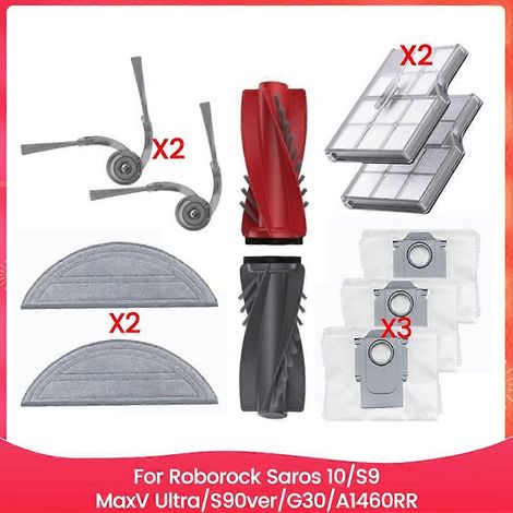 Ersatzbürste, HEPA-Filter und Tuch für Roborock Saros 10/S9 MaxV Ultra/S90ver/G30/A1460RR Staubsauger (1/5)