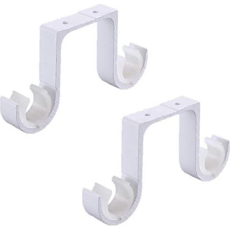 Lot de 10 supports de plafond compatibles avec les tringles à rideaux doubles. Solides, durables et faciles à installer. (1/4)
