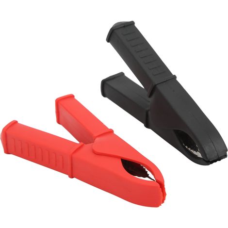 Pince de test isolée 100mm en cuivre pur, embout de connexion avec gaine PVC, pour fils électriques d'expérimentation et mesures (1/5)