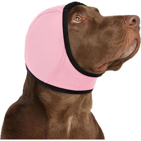 Bandeau de confort pour chien à capuche (taille M) - Couvre-oreilles (empêche les secousses des oreilles), soulage l'anxiété et le bruit, couvre-oreilles imperméables pour animaux de compagnie (1/5)