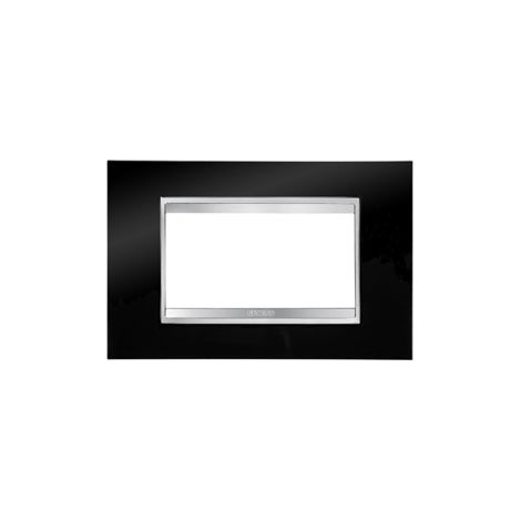 GW16204Tn Placa Lux en Tecnopolímero 4 Puertos Negro Toner