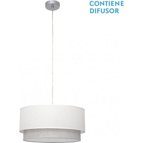 Lampada a sospensione Kenya 3xe27 Bianco/grigio 40d de FABRILAMP.