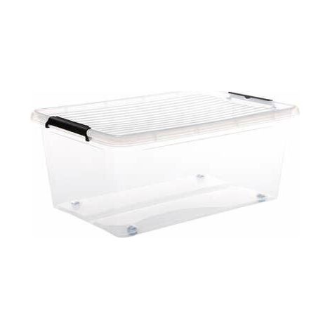 Contenedor de almacenamiento de plástico de 40L con ruedas