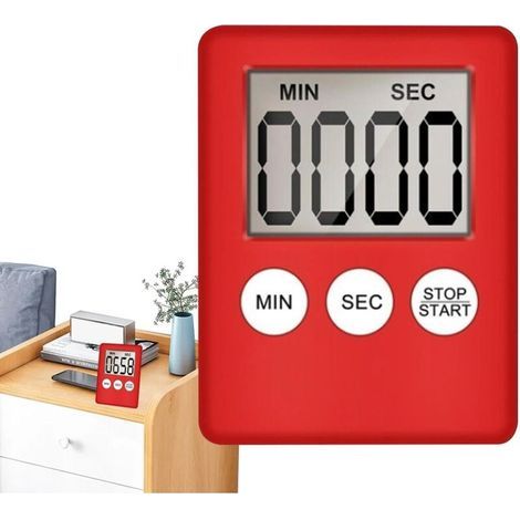 Minuterie Numérique - Minuteur De Cuisine - Chronomètre Magnétique avec Alarme - Minuteur Numérique avec Alarme Sonore LCD Écran Compte À Rebours pour Cuisine. Étudier.Classe