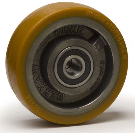 Roue VULKOLLAN® jante fonte 125x 60 alésage 20 longueur de moyeu 62 mm