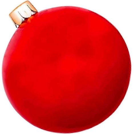 Boule de Noël rouge décorative de 60 cm pour sapin de Noël gonflable d'extérieur en PVC. (1/5)