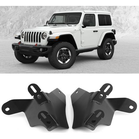 Kit de fixation pour phares de travail de montant A, double projecteur LED cubique pour pare-brise inférieur, compatible avec Jeep Wrangler JL 2018-2019 (1/4)