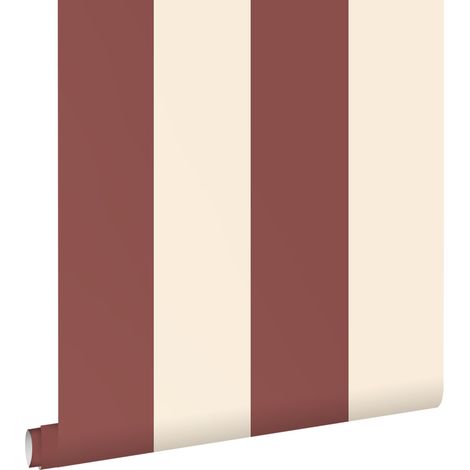 papier peint à rayures rouge bordeaux et blanc - ESTAhome