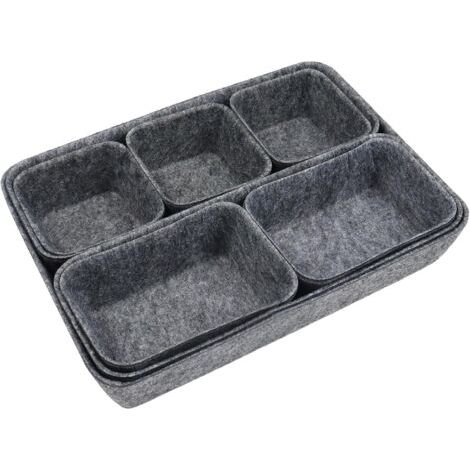 8-teiliger Schubladenorganizer (dunkelgrau), Filzeinsätze, für Badezimmer, Schminktisch, Büro (1/5)