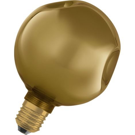 OSRAM Lampe LED en verre Decor Flat Electro Retro, petite Ø 125 mm, dorée, E27, 3,5 W, 300 lm, 2 700 K, blanc chaud, electroball