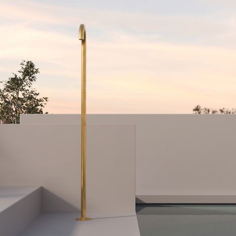 Colonna Doccia Per Esterno in Acciaio Inox Oro Spazzolato - Zoe (1/4)