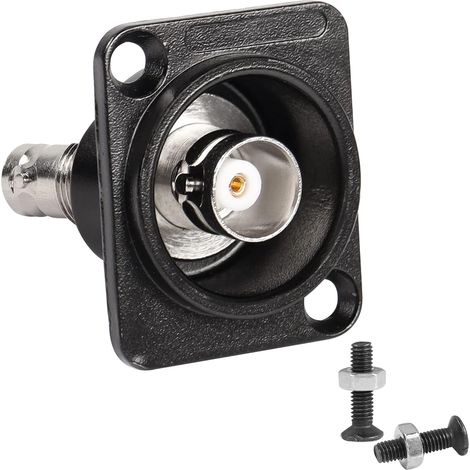 Adaptateur BNC 75 Ohm BNC femelle vers femelle Panneau Panneau Panneau XLR Montage Panneau de type D pour caméra de sécurité vidéo (1/5)