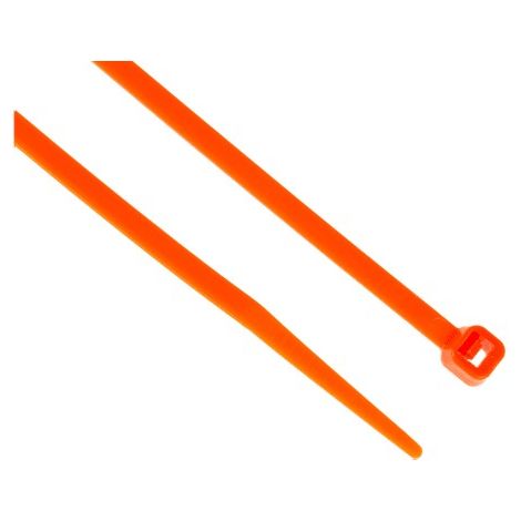 Serre-câble RS PRO 203mm x 3,6 mm Orange en Nylon 66, x 250 ( Prix pour Sachet de 250 )
