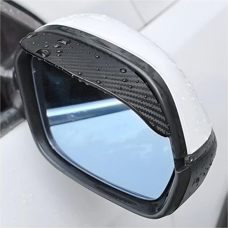 Universal smoked rain-protective side mirrors – 2 pieces in carbon fiber, anti-fog and anti-water protection for rearview mirrors