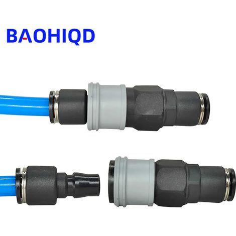 Raccord rapide type C (STE-8mm) en plastique et acier pour tuyau de compresseur d'air haute pression. (1/5)