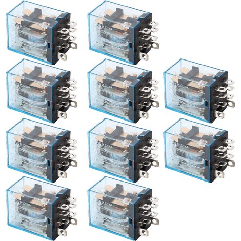 Relais électromagnétique intermédiaire 10 pièces, 8 broches, 2NO 2NF, bobine 110V, puissance compacte (1/5)