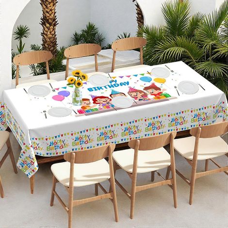 Nappe rectangulaire épaisse et imperméable à motif dessin animé, idéale pour les anniversaires d'enfants (réf. 5291), 152 x 305 cm. (1/3)