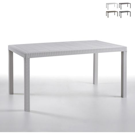 Bica Tavolo Fisso da Esterno Houston 150x92x9cm Bianco (1/10)