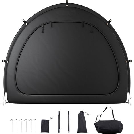 Tente de rangement pour vélos, capacité 5+ vélos, extérieure spacieuse avec fenêtre ventilée, imperméable, en forme d'éventail, armature en fibre de verre haute résistance, double fermeture éclair. (1/5)