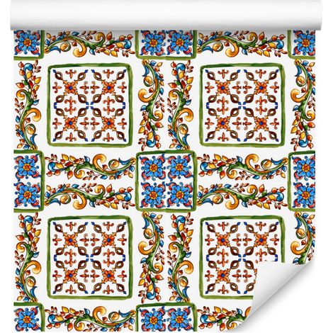 Papier peint imitation mosaïque et carrelage coloré pour salon et chambre 50x1000 cm (1/5)