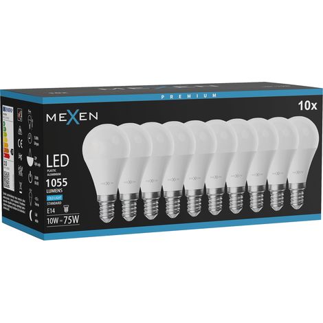 Mexen Nova 10x Ampoule LED E14, G45, 10W, Froid - 6500K, 1055 lm - L101-E14-1065-01x10 (1/3)
