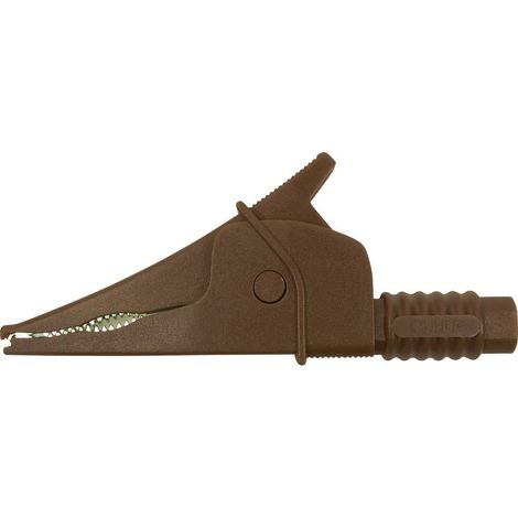 Cliff Croc Clip Pince crocodile de sécurité enfichable 4 mm CAT III 1000 V marron (1/2)