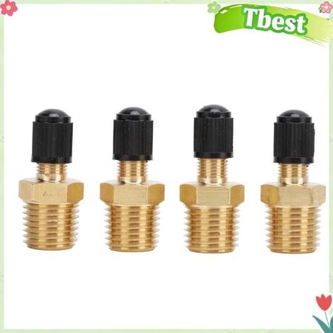 Tbest Valve citerne 1/4in NPT laiton Valve avec bouchons d'étanchéité (1/4)