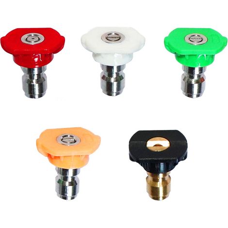 Embouts de buse de pulvérisation pour nettoyeur haute pression, raccord rapide 1/4'', 4000 PSI, 3,0 GPM, paquet de 5, plusieurs degrés (0, 15, 25, 40 degrés, savon)