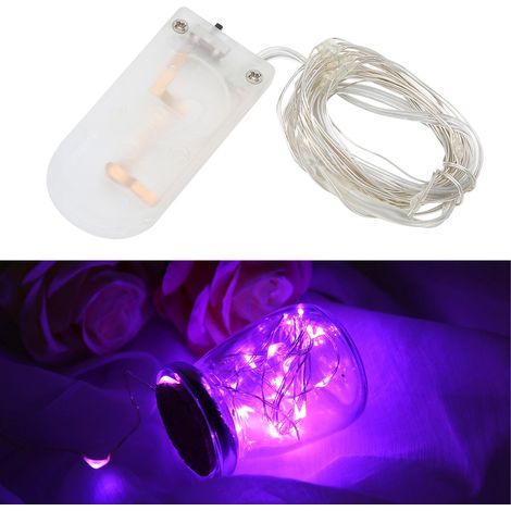 Guirlandes lumineuses LED longues en fil de cuivre, élégantes, étanches, à monter soi-même, pour la maison, le jardin, la cour, les mariages et les fêtes – Violet (1/5)