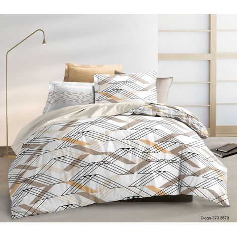 Parure de Lit 3 Pièces - Housse de Couette + 2 Taies d'Oreillers - Diego - 260 x 240 cm