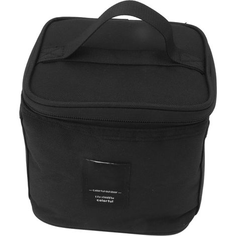 Sac à épices portable en tissu Oxford avec séparateur intérieur amovible, idéal pour les barbecues, pique-niques et camping. Couleur : noir. (1/5)