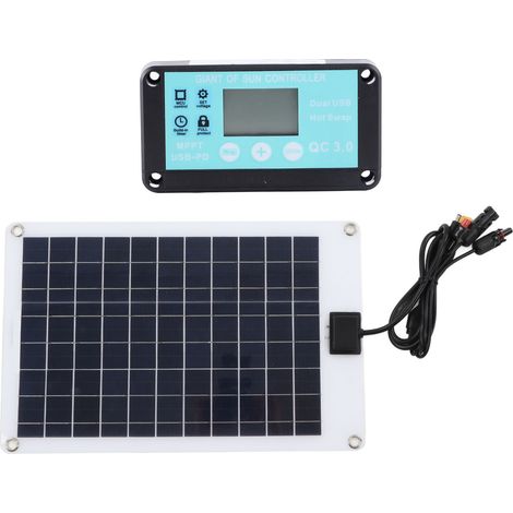 Panneau solaire 50W avec régulateur MPPT 100A, chargeur de batterie 12V et équipement DC, kit 1 pour 5. (1/5)