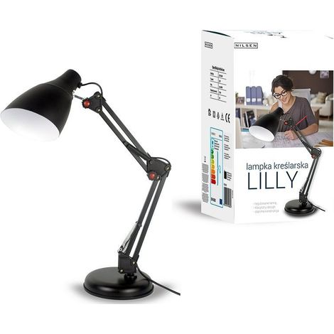 LAMPE DE BUREAU À DESSIN E27 LILLY NOIRE NILSEN (1/3)
