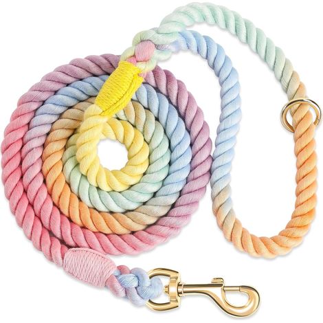 Guinzaglio intrecciato fatto a mano da 1,5 m per cani di piccola, media e grande taglia, colore macaron colorato (1/3)