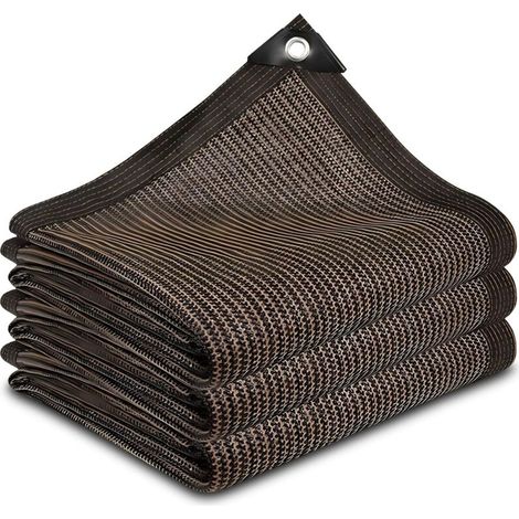 AMXCNOY Schattierungsnetz, 90 % Schattierungsgewebe für Pergolen, Sonnenschutznetz für den Außenbereich, Schattierungsgewebe für Pergolen, Terrassen, Gewächshäuser, Hühnerställe, Pflanzen - Braun (4x6 (1/4)