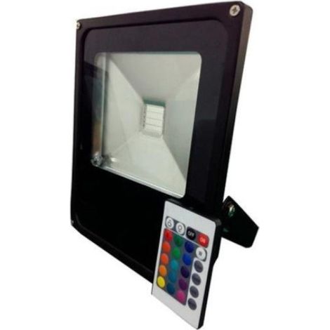 Projecteur LED RGB 10W Extérieur IP66 Plat NOIR - SILAMP (1/2)