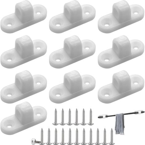 Lot de 10 œillets pour auvent - Pour camping-car et caravane - Avec 20 vis - Installation verticale et horizontale