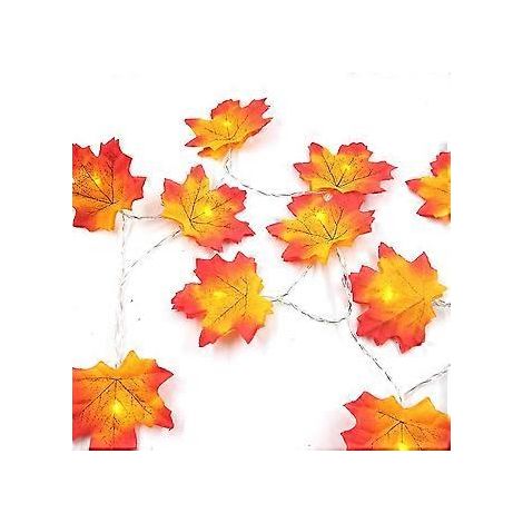 Herbstliche Ahornblatt-Lichterkette, wasserdicht, für Thanksgiving und Halloween-Dekoration