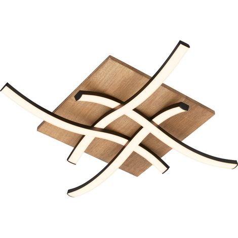 Deckenlampe Wellenförmige Deckenleuchte Schlafzimmer Wohnzimmer Warmweiß Holz