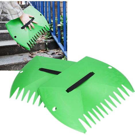 Deux râteaux de jardin en plastique pour ramasser les feuilles mortes et nettoyer le sol. (1/5)